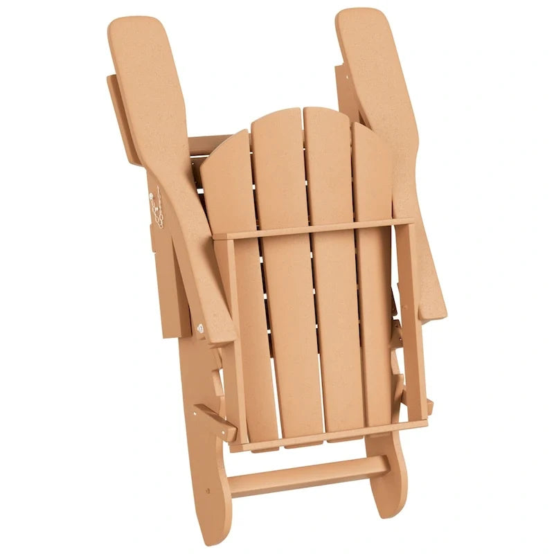 Polytrends Laguna Hdpe All Weather Outdoor Patio Foldable Adirondack Chairs Conversation Set (12-Piece Set)