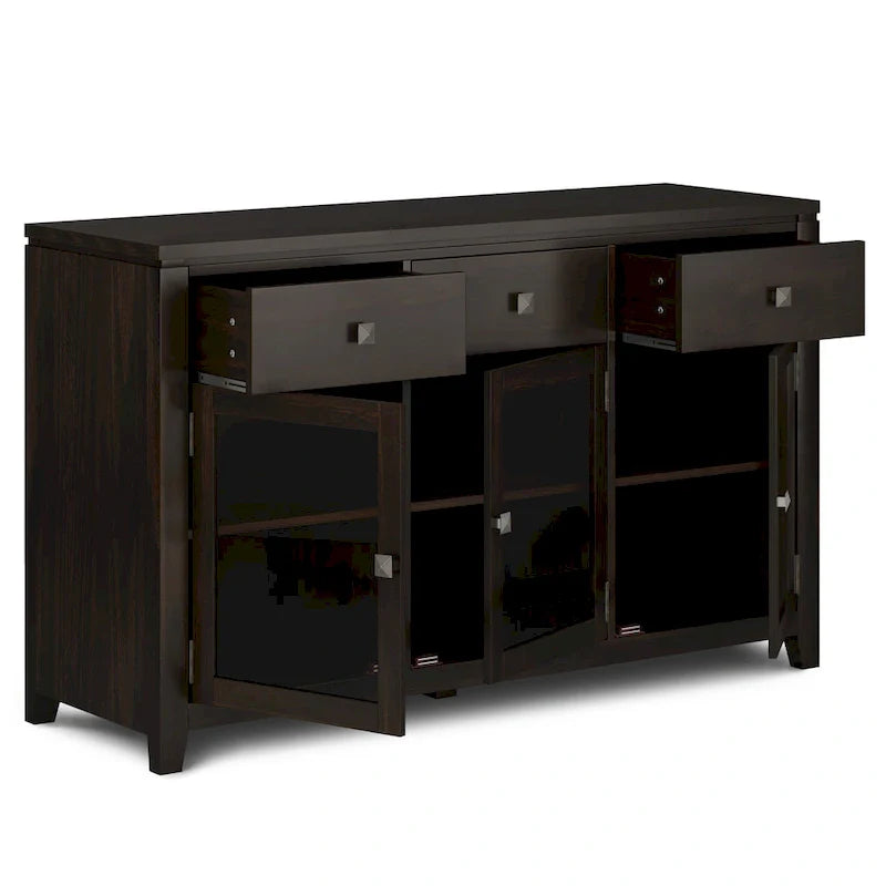 BUFFET Contemporain en BOIS MASSIF, largeur 54 pouces, en Acajou - largeur 54 pouces