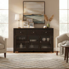 BUFFET en ACAJOU MASSIF de style contemporain – 137 cm de large