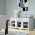 BUFFET en ACAJOU MASSIF de style contemporain – 137 cm de large