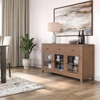 BUFFET en ACAJOU MASSIF de style contemporain – 137 cm de large
