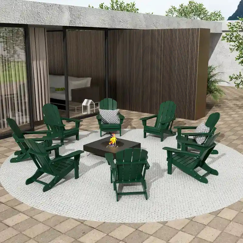 Fauteuils Adirondack pliables d'extérieur tout temps Polytrends Laguna en PEHD (lot de 8)
