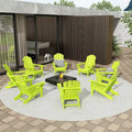 Polytrends Laguna Hdpe All Weather Outdoor Patio Foldable Adirondack Chairs (Set Of 8)