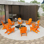 Polytrends Laguna Hdpe All Weather Outdoor Patio Foldable Adirondack Chairs (Set Of 8)