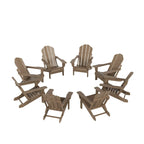 Polytrends Laguna Hdpe All Weather Outdoor Patio Foldable Adirondack Chairs (Set Of 8)