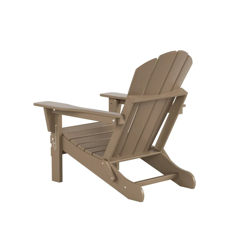 Polytrends Laguna Hdpe All Weather Outdoor Patio Foldable Adirondack Chairs (Set Of 8)