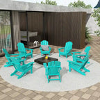Polytrends Laguna Hdpe All Weather Outdoor Patio Foldable Adirondack Chairs (Set Of 8)