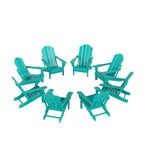 Polytrends Laguna Hdpe All Weather Outdoor Patio Foldable Adirondack Chairs (Set Of 8)