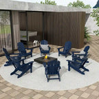 Polytrends Laguna Hdpe All Weather Outdoor Patio Foldable Adirondack Chairs (Set Of 8)