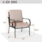 MAISONARTS Salon de jardin 4/6 pièces avec table brasero à gaz de 45 pouces