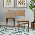 Chaise de salle à manger pliable en bois et corde (lot de 2)