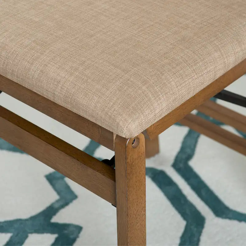 Chaise de salle à manger pliable en bois et corde (lot de 2)
