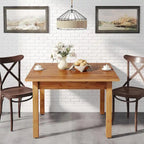 Table à manger carrée rustique en bois massif - 39,4P x 39,4L x 30H