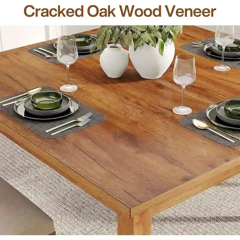 Table à manger carrée rustique en bois massif - 39,4P x 39,4L x 30H