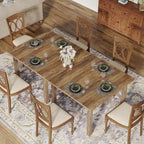 Table à manger carrée rustique en bois massif - 39,4P x 39,4L x 30H
