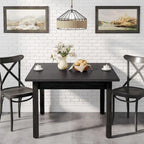 Table à manger carrée rustique en bois massif - 39,4P x 39,4L x 30H