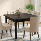 Table à manger carrée rustique en bois massif - 39,4P x 39,4L x 30H