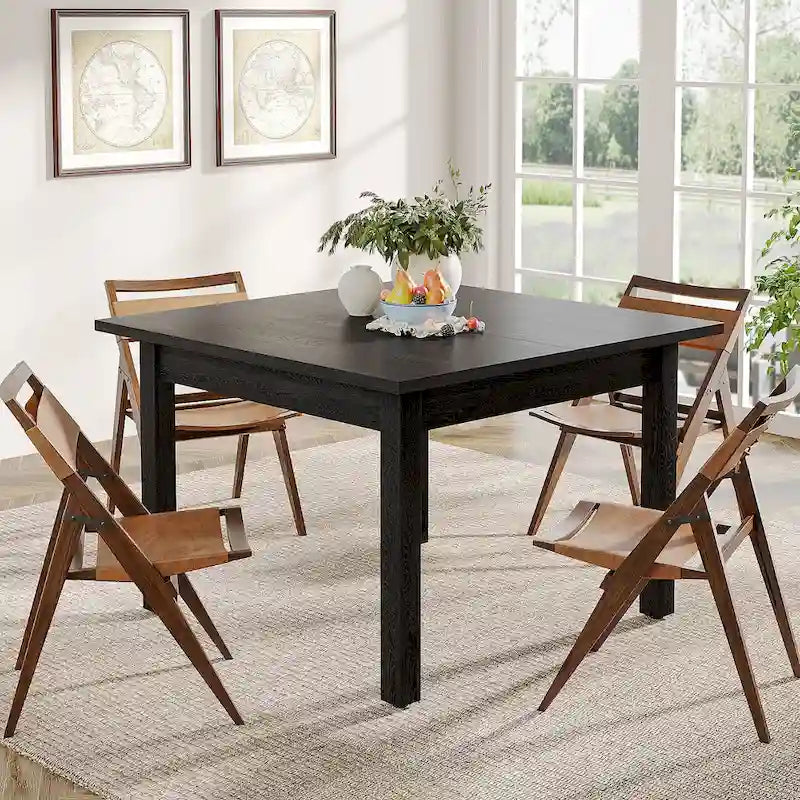 Table à manger carrée rustique en bois massif - 39,4P x 39,4L x 30H