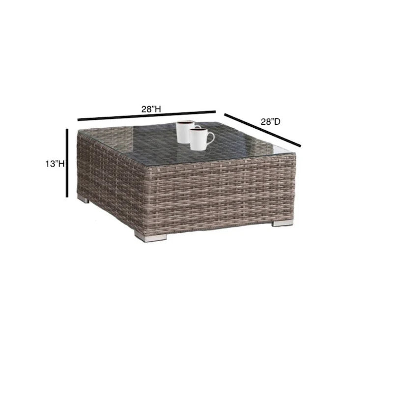 Groupe de sièges modulables en rotin Sunbrella LSI 7 pièces avec coussins