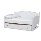 Lit de repos double pleine grandeur de style champêtre avec lit gigogne escamotable