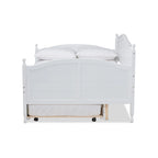 Lit de repos double pleine grandeur de style champêtre avec lit gigogne escamotable