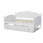 Lit de repos double pleine grandeur de style champêtre avec lit gigogne escamotable