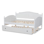 Lit de repos double pleine grandeur de style champêtre avec lit gigogne escamotable