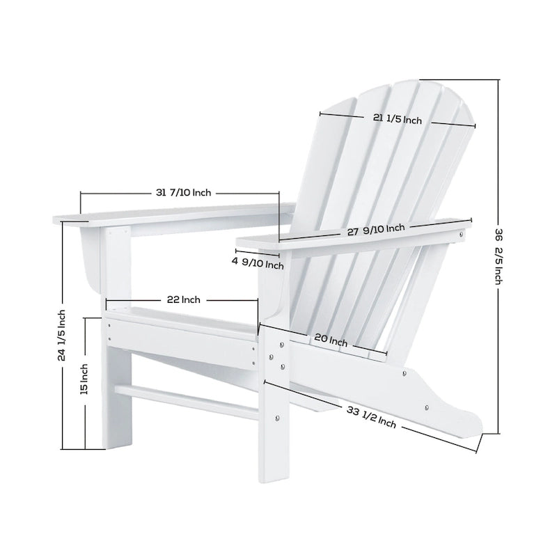 Fauteuil Adirondack Polytrends Altura 12 pièces en polyéthylène résistant aux intempéries avec repose-pieds et table d'appoint