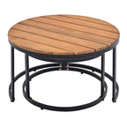 Ensemble de canapé d'angle extérieur 6 pièces Nestfair avec tables basses gigognes rondes et coussins