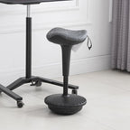 Tabouret de bureau assis-debout Lift Wobble, pivotant à 360°, inclinable, hauteur réglable et siège selle, gris