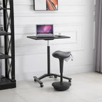 Tabouret de bureau assis-debout Lift Wobble, pivotant à 360°, inclinable, hauteur réglable et siège selle, gris