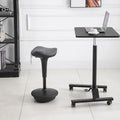 Tabouret de bureau assis-debout Lift Wobble, pivotant à 360°, inclinable, hauteur réglable et siège selle, gris