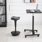 Tabouret de bureau assis-debout Lift Wobble, pivotant à 360°, inclinable, hauteur réglable et siège selle, gris