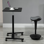 Tabouret de bureau assis-debout Lift Wobble, pivotant à 360°, inclinable, hauteur réglable et siège selle, gris