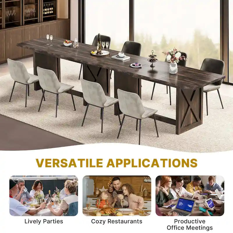 Table de salle à manger de cuisine de ferme de 180 cm pour 6 à 8 personnes