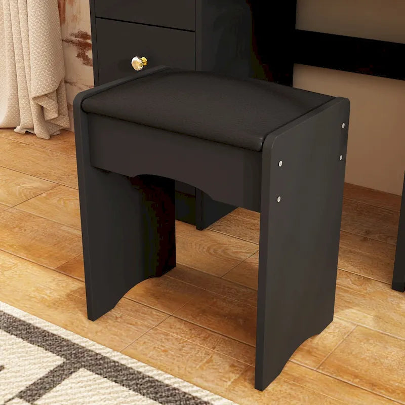 Coiffeuse avec miroir et lampe, meuble de maquillage avec tabouret