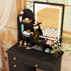 Coiffeuse avec miroir et lampe, meuble de maquillage avec tabouret