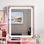 Coiffeuse avec miroir et lampe, meuble de maquillage avec tabouret