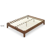 Lit Plateforme de Luxe en Bois Massif Antique Expresso