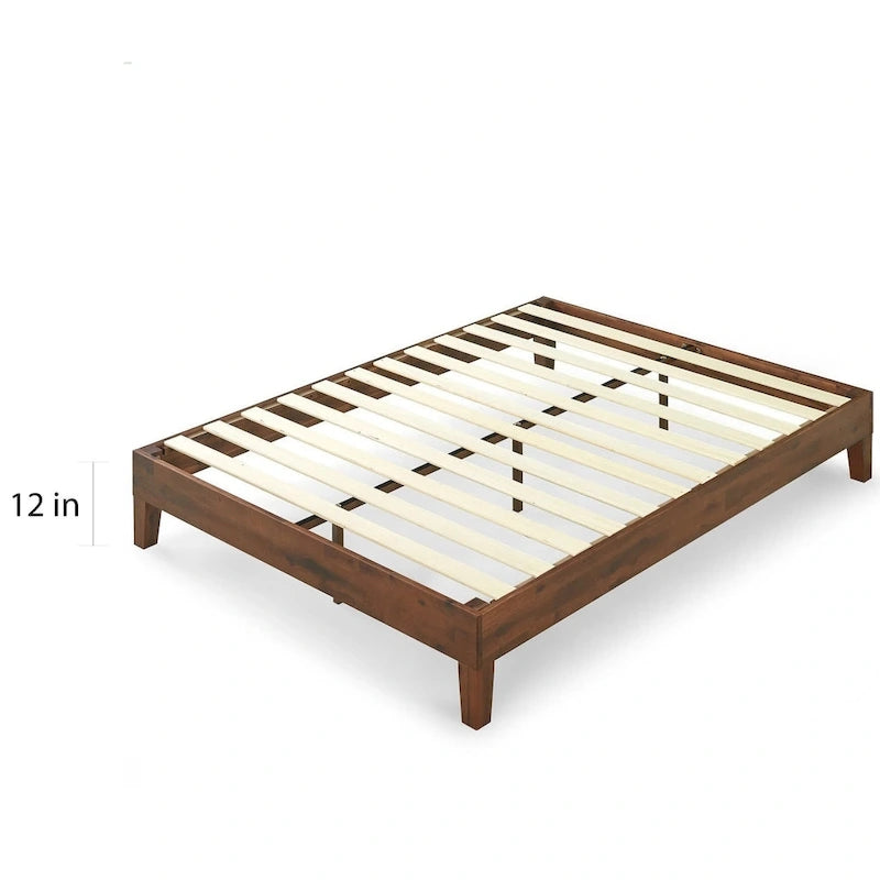 Lit Plateforme de Luxe en Bois Massif Antique Expresso