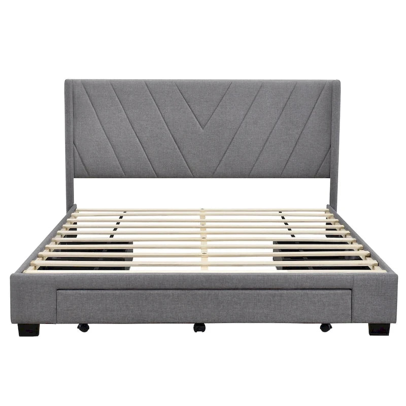 Lit de rangement Queen avec 3 tiroirs