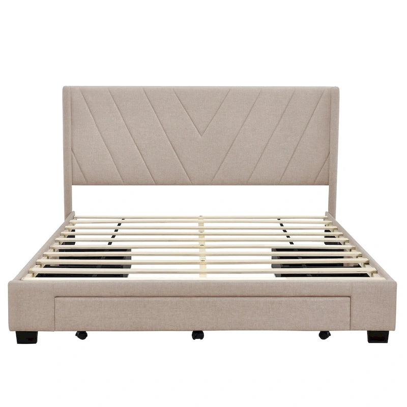 Lit de rangement Queen avec 3 tiroirs