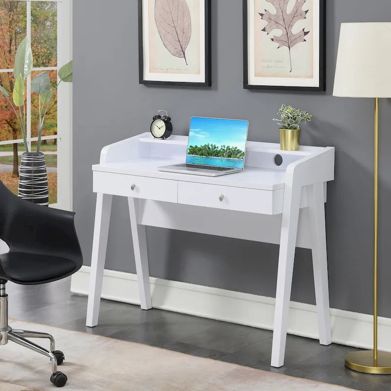 Bureau de luxe à 2 tiroirs avec étagère