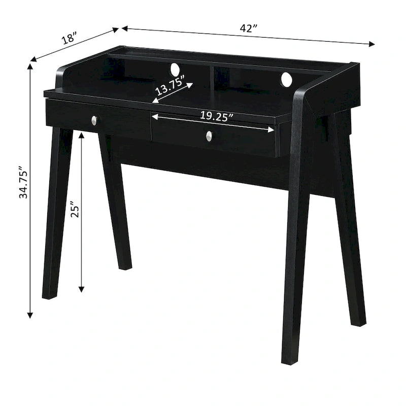 Bureau de luxe à 2 tiroirs avec étagère