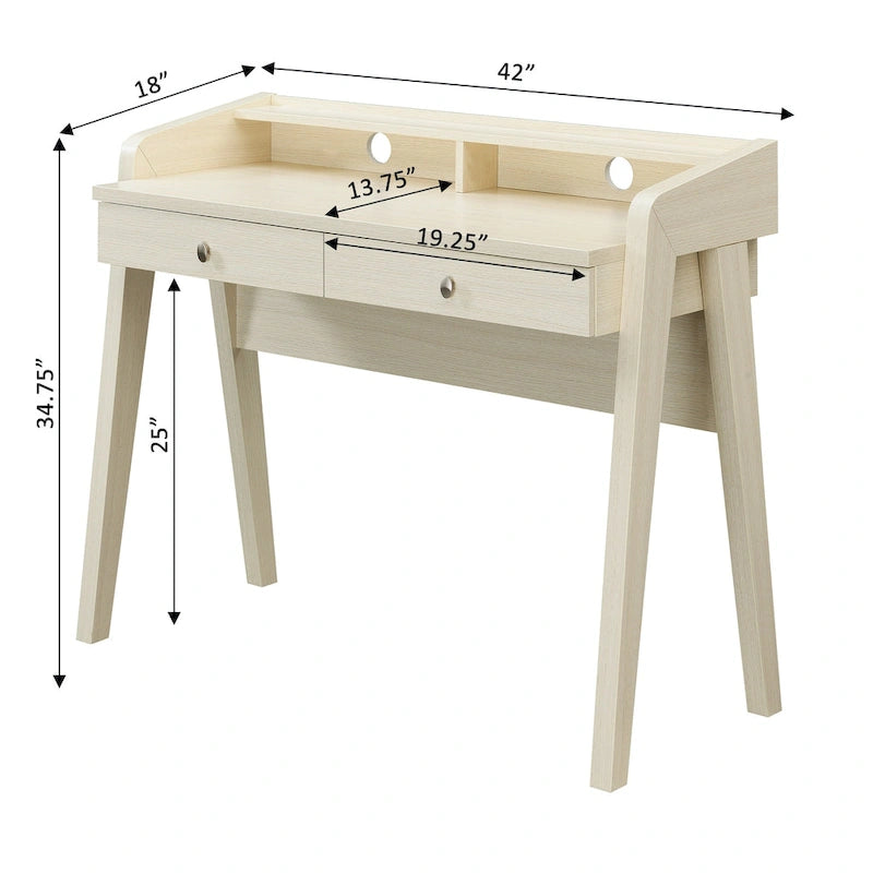 Bureau de luxe à 2 tiroirs avec étagère