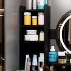 Coiffeuse 5 tiroirs avec miroir lumineux (ROSE/NOIR)