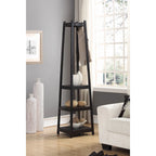 Étagère de rangement à 3 niveaux avec porte-manteau sur pied