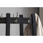 Étagère de rangement à 3 niveaux avec porte-manteau sur pied