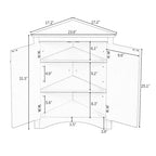 Meuble de rangement d'angle pour cuisine ou salle de bain avec étagères réglables