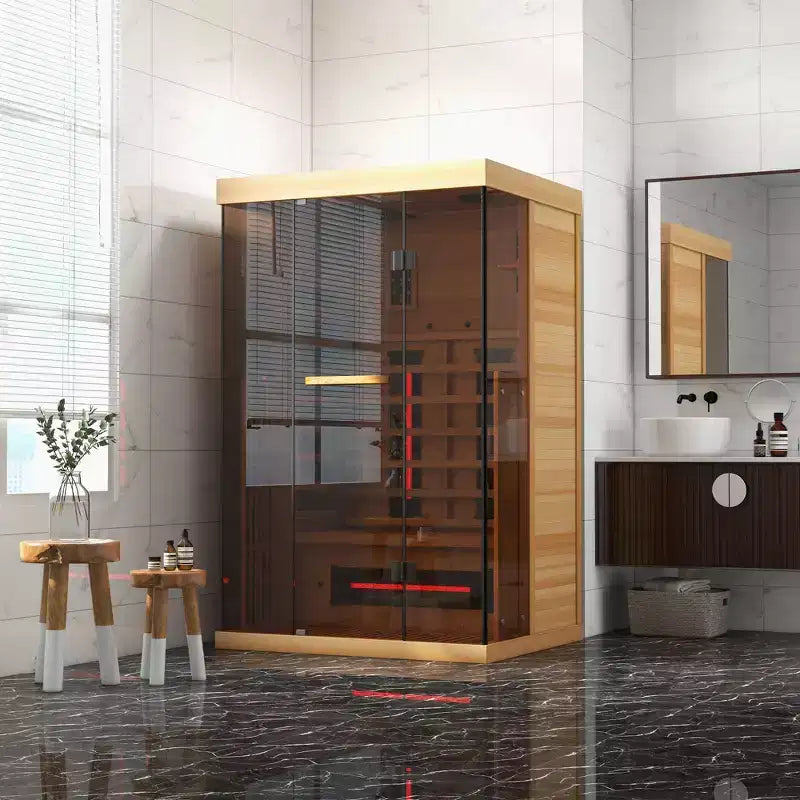 Sauna infrarouge Erommy, sauna à domicile pour 1 à 2 personnes avec chauffage à préchauffage de 10 minutes